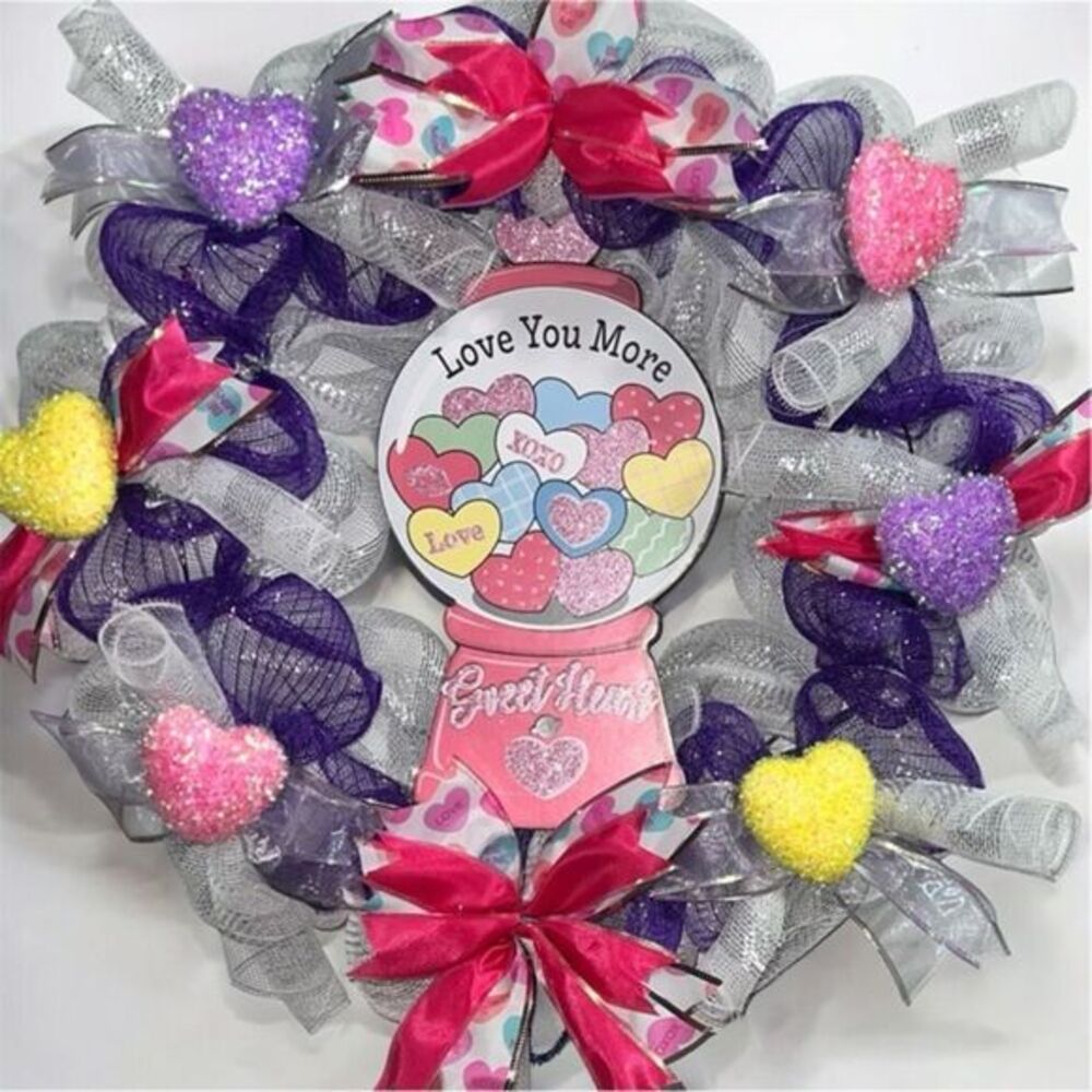 XL- wreath Beautiful Valentine’s Day wreath hand made deco mesh wreath